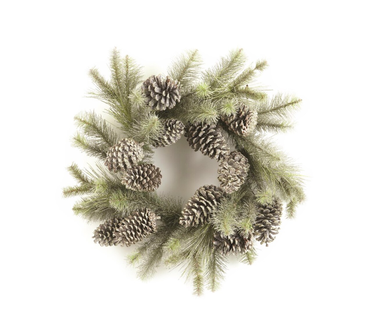 Napa Home & Garden Glitter Pine Artificial Christmas Wreath - 24-Inch, Unlit